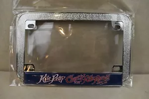 Chrome Motorcycle Metal License Plate Frame Kyle Petty Charity Ride Revival 2021 - Picture 1 of 4
