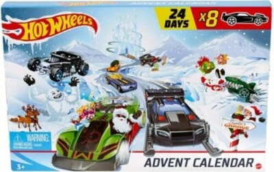 MARKENLOS Mattel Hot Wheels Kinder Adventskalender 2020 mit 8 Modellautos 1:64