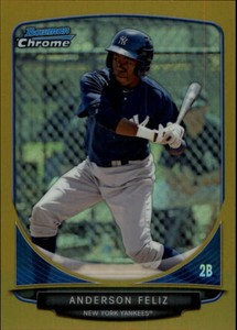 2013 Bowman Chrome Prospects Gold Refractors #BCP69 Anderson Feliz /50
