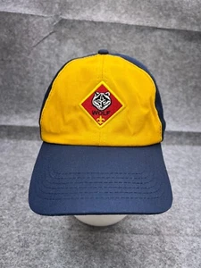 Wolf Boy Scouts of America Hat Cap Strap Back Youth Large Blue Yellow Cub - Picture 1 of 13