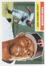 2005 Topps Heritage Minnesota Twins Baseball Card #82A Torii Hunter Twins Cap
