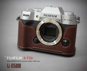 LIM'S Echtleder Kamera Halb Tasche Schwalbenschwanz Platte für FUJI X-T50 braun - Bild 1 von 14