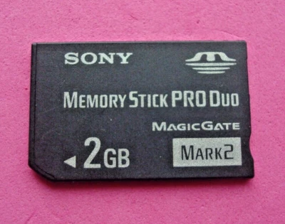 SONY 2GB MEMORY STICK PRO DUO  MS-MT2G MEMORY CARD CYBERSHOT PSP  JAPAN  A2.7 - Image 1 of 2