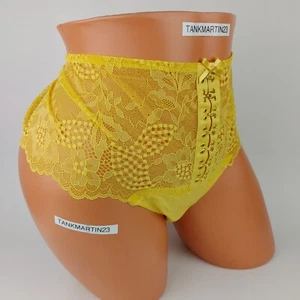 Lane Bryant Cacique Wide Side Thong Hook & Eye Plus Panties W/ Lace Yellow 18/20 - Picture 1 of 7
