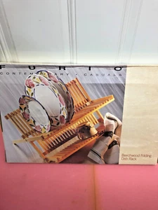 BS7 Furio Dish Rack Folding Drying Rack Wooden Utensil Dryer 2 Tier QUALITY! - Picture 1 of 2
