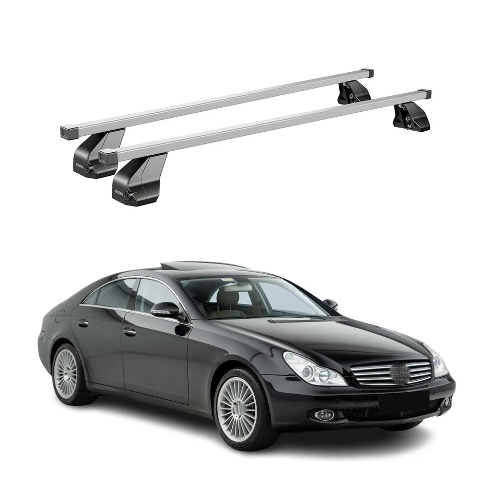 Fix Point Roof Racks Cross Bars for Mercedes CLS Class C219 2008-2011 Steel Gray Foto 1 de 4
