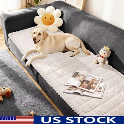 Funda de sofá de felpa suave antideslizante lavable protector uso para mascotas y familias Foto 1 de 4