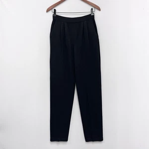 St. John Basics Santana Knit Pants Black Pleats Side Pockets Size 2 - Picture 1 of 5