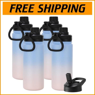 Botella de agua premium sin BPA de 16 oz con pajitas y tapa de boquilla - perfecta para la escuela Foto 1 de 4