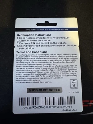 Tarjeta de regalo física Roblox de $25 incluye artículo virtual tarjeta de regalo juego Roblox Foto 1 de 2