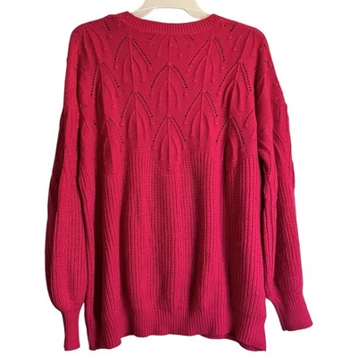 Suéter tejido de gran tamaño rosa brillante marca Jodifl Boutique para mujer. Usado en excelente estado Foto 1 de 4