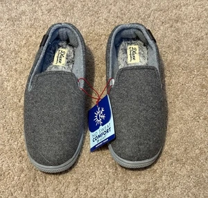 D'luxe by Dearfoams Slipers, Large (9-10), Gray, New - Picture 1 of 5