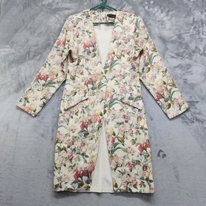 Vintage Split Decision Dress Size 12 Floral Tapestry Pleated Attached Blazer - Picture 1 of 14