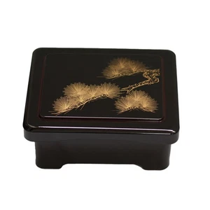 Japanese-made eel bento box, vermilion interior, old pine wood, tiered lid - Picture 1 of 7