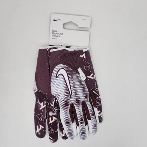 Guanti da calcio Virginia Tech Hokies da uomo grandi NCAA Nike Vapor Jet VT - Foto 1 di 11