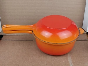 Vintage Le Creuset Multifunktion 2 in 1 Soßenpfanne und Pfanne #18 Orange Flamme - Bild 1 von 13