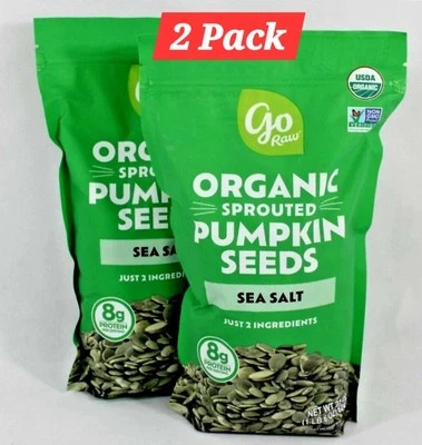 Sprouted Organic Pumpkin Seeds With Sea Salt By Go Raw 2 Pack 2.75lbs Total  - Image 1 of 4