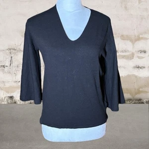 Philosophy Damen schwarz ausgestellte Ärmel V-Ausschnitt Top-Größe Small - Bild 1 von 5
