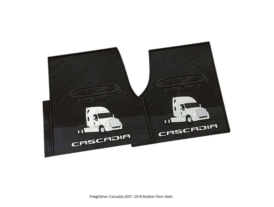 Truckingmann Freightliner Cascadia Rubber Front Floor Mats 2pcs Black/Gray 08-17 - Image 1 of 1