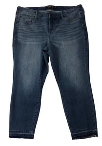 Torrid Jeans Women's Plus Size 18 Denim Blue Skinny Mid/High Rise Raw Hem - Picture 1 of 16