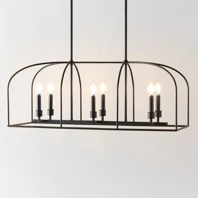 SAFAVIEH Lighting Collection Bryndan Black 6-Light Adjustable Chandelier Line... - Image 1 of 4