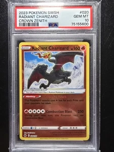 PSA 10 Radiant Charizard 020/159 - 2023 Crown Zenith Pokemon Card - Picture 1 of 2