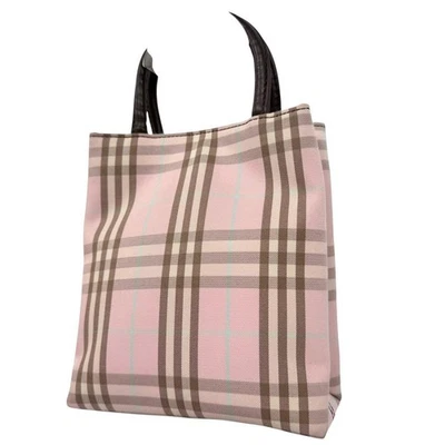 Mini bolso de mano Burberry color muy buen estado a cuadros de lona rosa para mujer accesorio original Foto 1 de 4