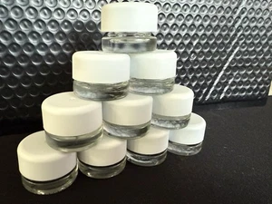 Clear Glass 5ml Concentrate Jars with Child Resistant Caps 10 pack - Picture 1 of 4