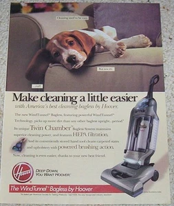 2001 advertising page - Hoover windtunnel vacuum cleaner CUTE DOG print AD - Picture 1 of 1