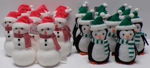 Lot of 22 Christmas Plush Mini Snowmen & Penguins - Picture 1 of 4