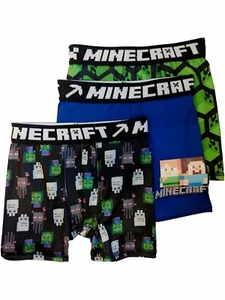 Boys 3pc Minecraft Boxer Briefs Mine Craft Video Game Boxer Shorts Set - Picture 1 of 1