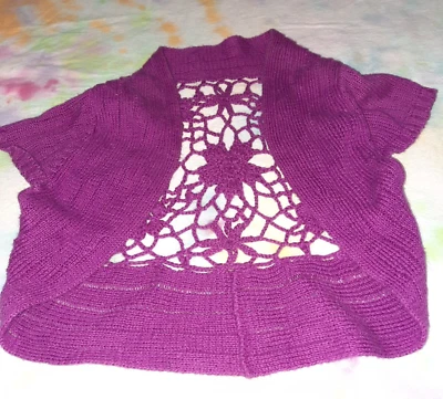 Top con cubierta de ganchillo púrpura para niñas Foto 1 de 4
