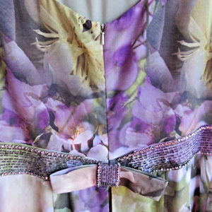 Trelise Cooper Dress 8 Green Purple Embellished Crystals Beaded Anthropologie - Picture 1 of 10