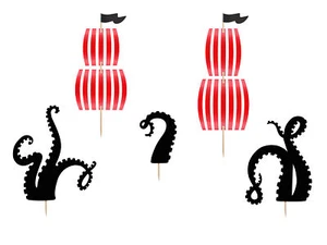 Cake Topper Piratenparty Tortendeko Kuchendeko Tortenstecker Kindergeburtstag - Bild 1 von 3