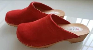 Zuecos de madera color rojo gamuza F3 (mujer) - Imagen 1 de 1