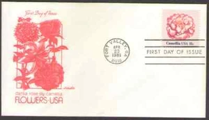 US. 1877. 18c. Camellia, Flower Issue. Artmaster FDC. 1981 - Picture 1 of 1