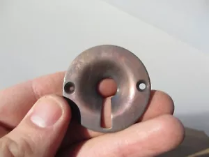 Brass Escutcheon Keyhole Plate Old Hardware Cabinet Drawer Copper Plated Retro - Picture 1 of 8