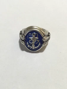 ANELLO ANCORA PIETRO FERRANTE UNISEX ref. PJM2898 SMALTO BLU taglia M misura 15 - Imagen 1 de 1