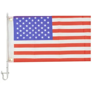 ISURE MARINE Boat Flag USA Stainless Steel Rail Mount Flag Staff Pole - Picture 1 of 4