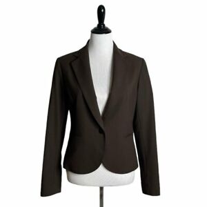 Lafayette 148 Womens Blazer Brown Suit Jacket One Button Split Cuff Wool Size 6