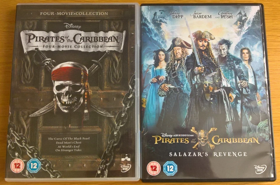 Pirates Of The Caribbean Complete DVD Set  1 2 3 4 & 5 R2 Johnny Depp Disney - Image 1 of 1
