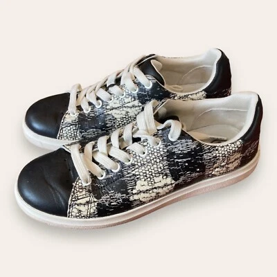 Tênis Tory Burch Feminino 6.5 Preto Howell Court Estampado Couro Caído - Imagem 1 de 4