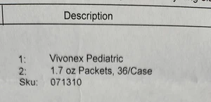 NEW! 1 Case (36 packets) Nestle Vivonex Pediatric Elemental Powder Unflavored - Picture 1 of 2