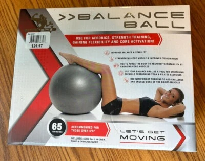 Silver 1 Balance Ball For Aerobics, Strength Training, Stretching - Image 1 of 4
