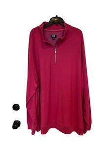 Cutter & Buck Men's 1/4 Zip Pullover Pink Sweater 3XL Cotton/Modal - Picture 1 of 6