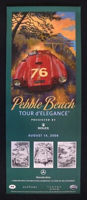  Pebble Beach Concours 2008 Rolex Tour Poster LANCIA D24 Barry Rowe EXC - Image 1 of 2