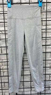 Junior Women Gray High Waisted Pocket Leggings Size XS Gray Soft Wide Waist Band - Image 1 of 3