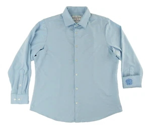 Mizzen & Main Mens Dress Shirt M Blue White Long Sleeve Checkered - Picture 1 of 6
