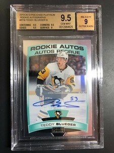 2019-20 O-Pee-Chee Platinum Teddy Blueger Rookie Auto BGS 9.5