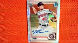 Holden Powell 2020 Bowman Chrome Draft Refractor Auto /499 Washington Nationals - Picture 1 of 2